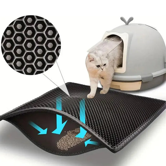 TrapEase™ Cat Litter Mat – Waterproof, Dual-Layer, Anti-Tracking
